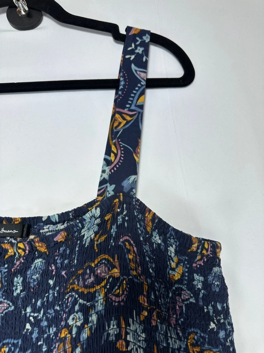 Reitmans Dark Floral Tiered Midi Dress Navy Boho Ruffle Hem Ruched XXL - Picture 4 of 10